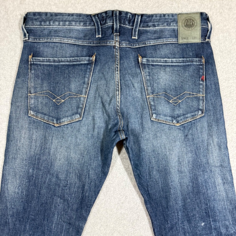 Replay Anbass Slim Fit Jeans Mens 34x32 Medium Wash Blue Denim M914 - Picture 6 of 14
